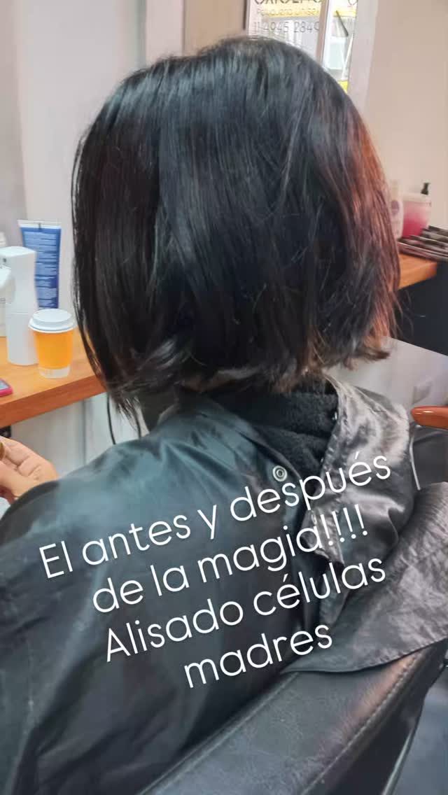 Corte bob con alisado de células madres